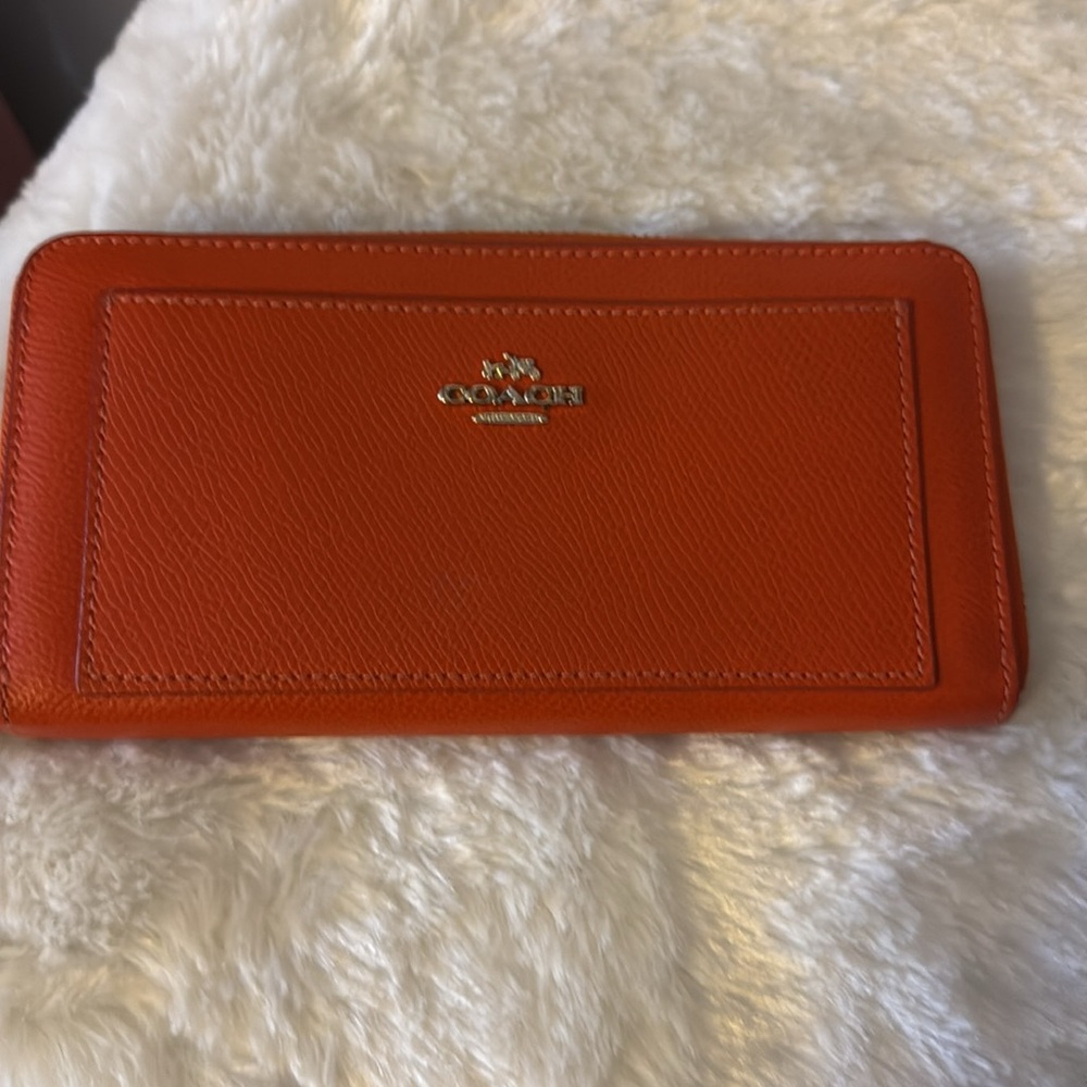 Coach accordion wallet rich orange